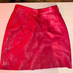 RED 100% LEATHER AMERICAN APPAREL SKIRT